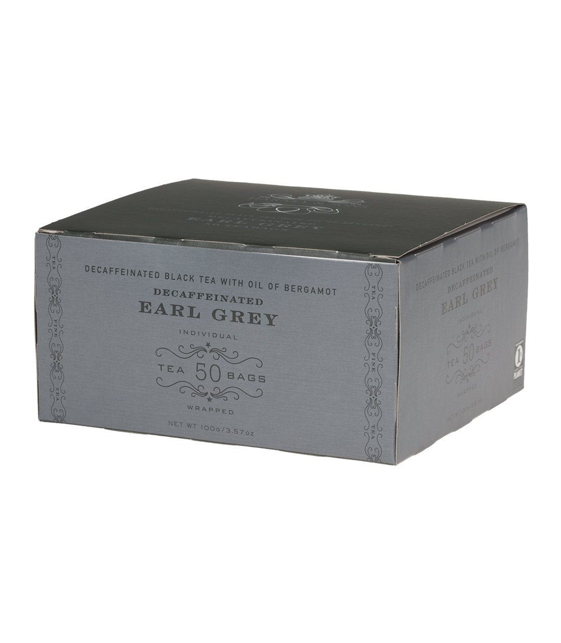 Decaf Earl Grey, 6 boxes per case - 50 wrapped tea bags per box