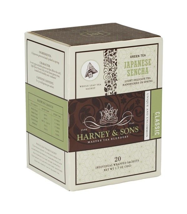 Japanese Sencha, 6 Boxes per case - 20 Wrapped Sachets per box