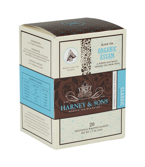 Organic Assam, 6 Boxes per case - 20 Wrapped Sachets per box
