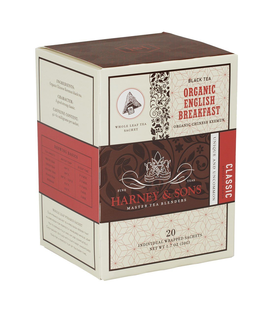 Organic English Breakfast, 6 Boxes per case - 20 Wrapped Sachets per box